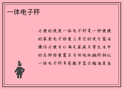 一体电子秤